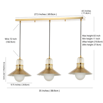 Colin Adjustable Iron/Glass Retro Hurricane LED Pendant - JONATHAN Y